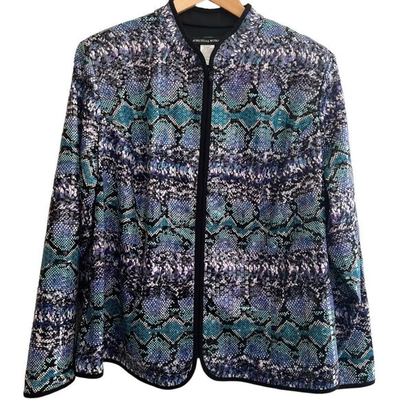 2X Sequin Jacket by Addressing Woman Stunning! NWT🏷 snakeskin design - Picture 1 of 15
